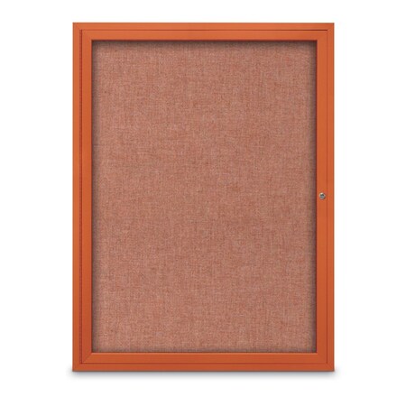 United Visual Products Slim Enclosed Corkboard, 18"x24", White Alum Frame/Blue Spruce UVEB1824-WHITE-BLSPRU